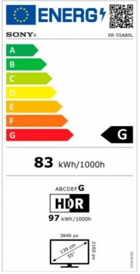 Sony XR55A80LAEP Energy Label G