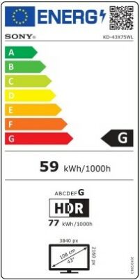 Sony KD43X75WL G Energy Label