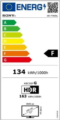Sony Bravia XR-77A95L Energy Label